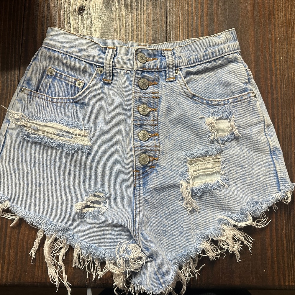 Distressed Denim Women Shorts